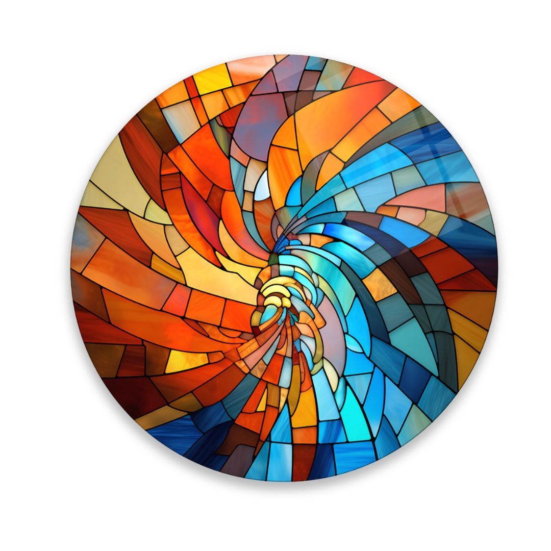 Vortex of Colors Glass Wall Art