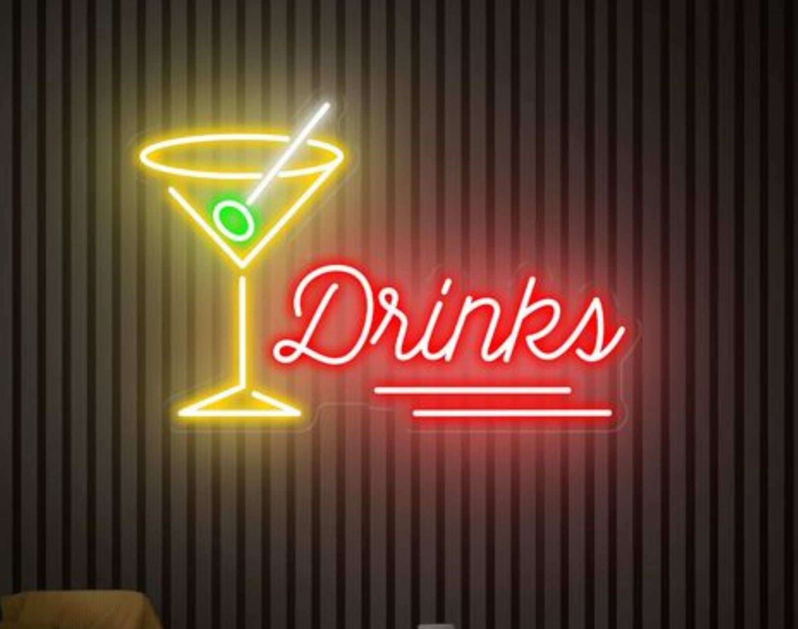 Martini Drinks Neon Sign