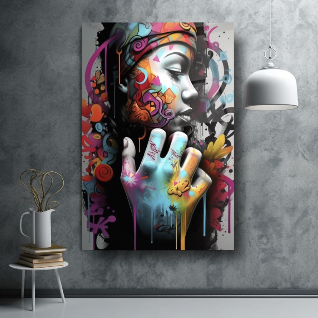 Vibrant Reflections: Graffiti Soul Glass Wall Art