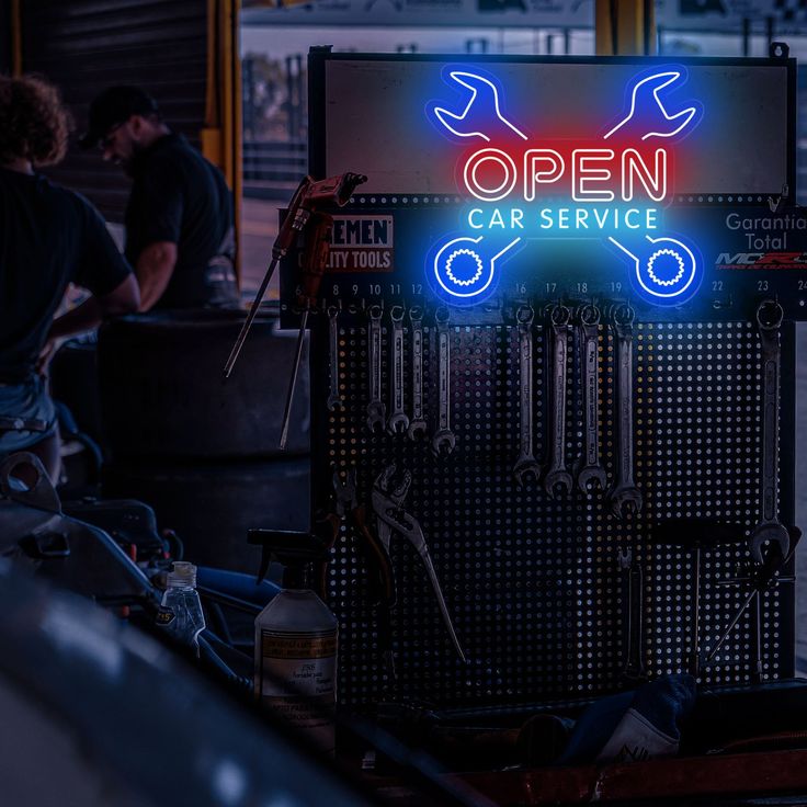 Open Car Service Neon Sign