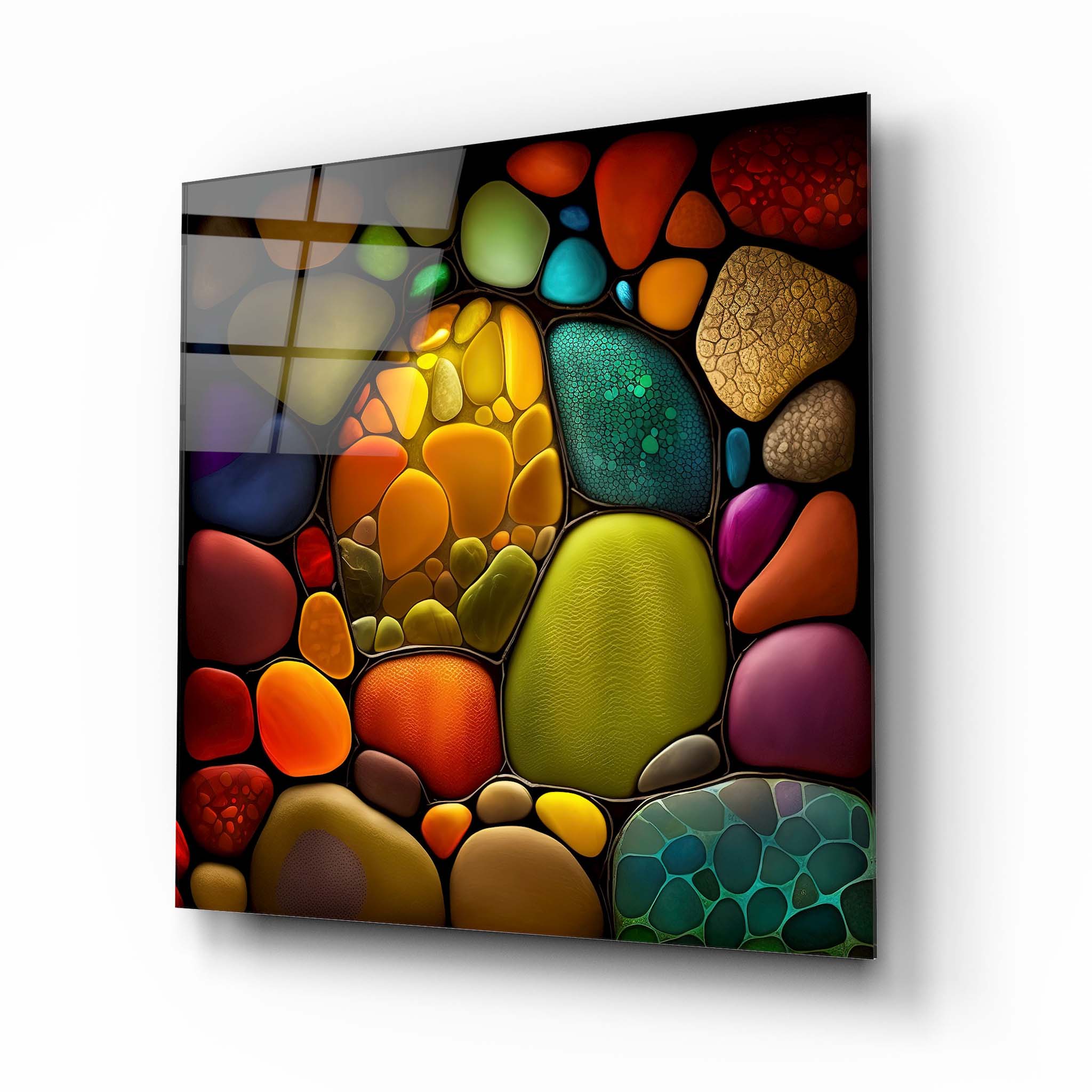 Colored Stained Glass Wall Art Table