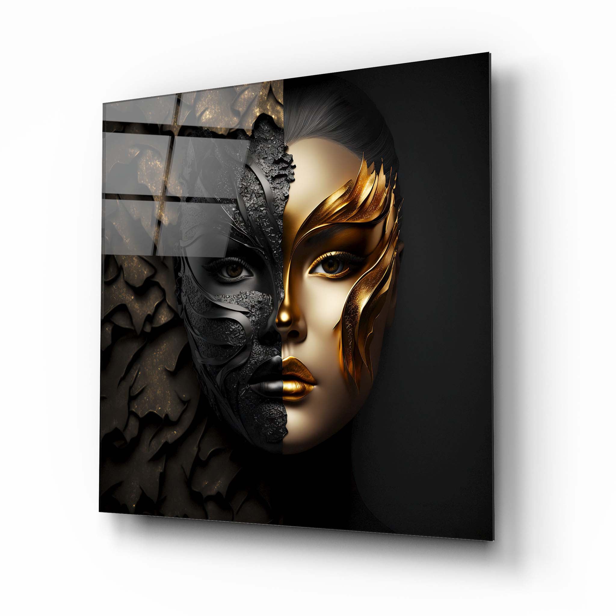 Buy Masked Woman Glass Wall Art | Artchi