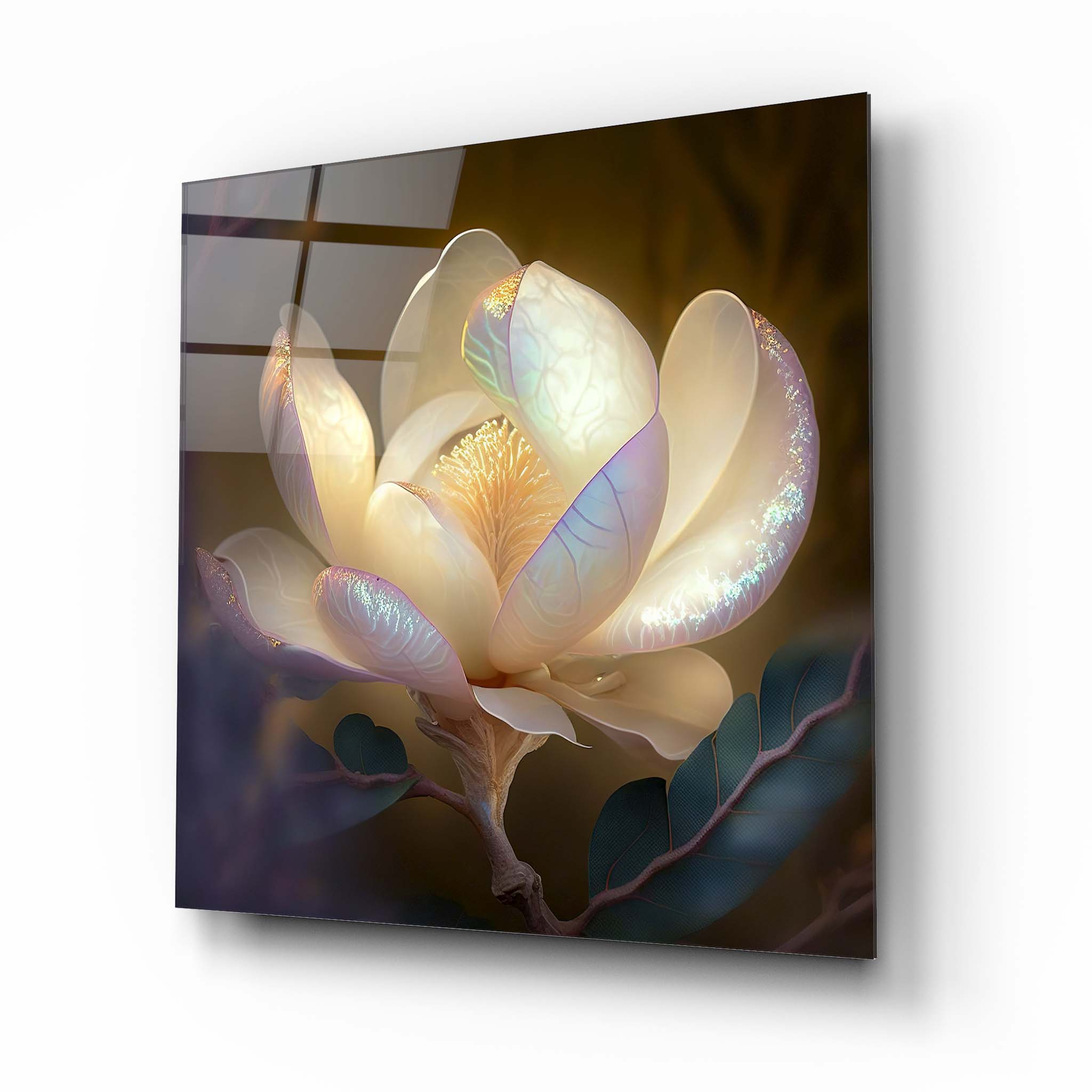 Lotus Flower Glass Wall Art 2