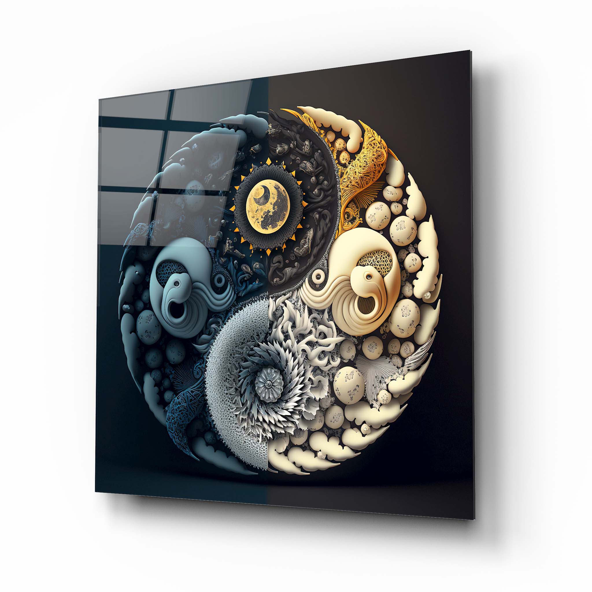 Ying Yang Glass Wall Art 3