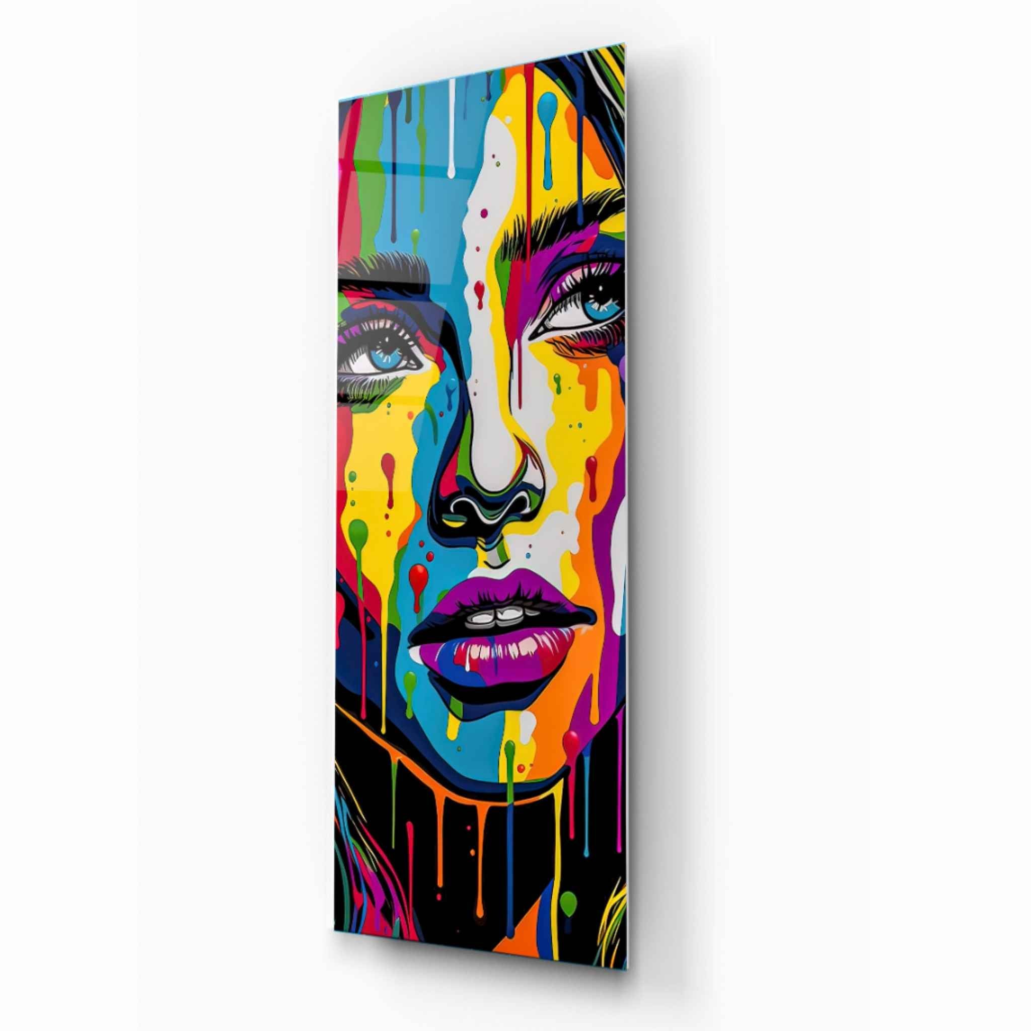 Colourful Face Glass Wall Art