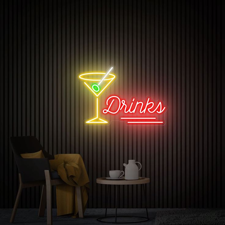 Martini Drinks Neon Sign