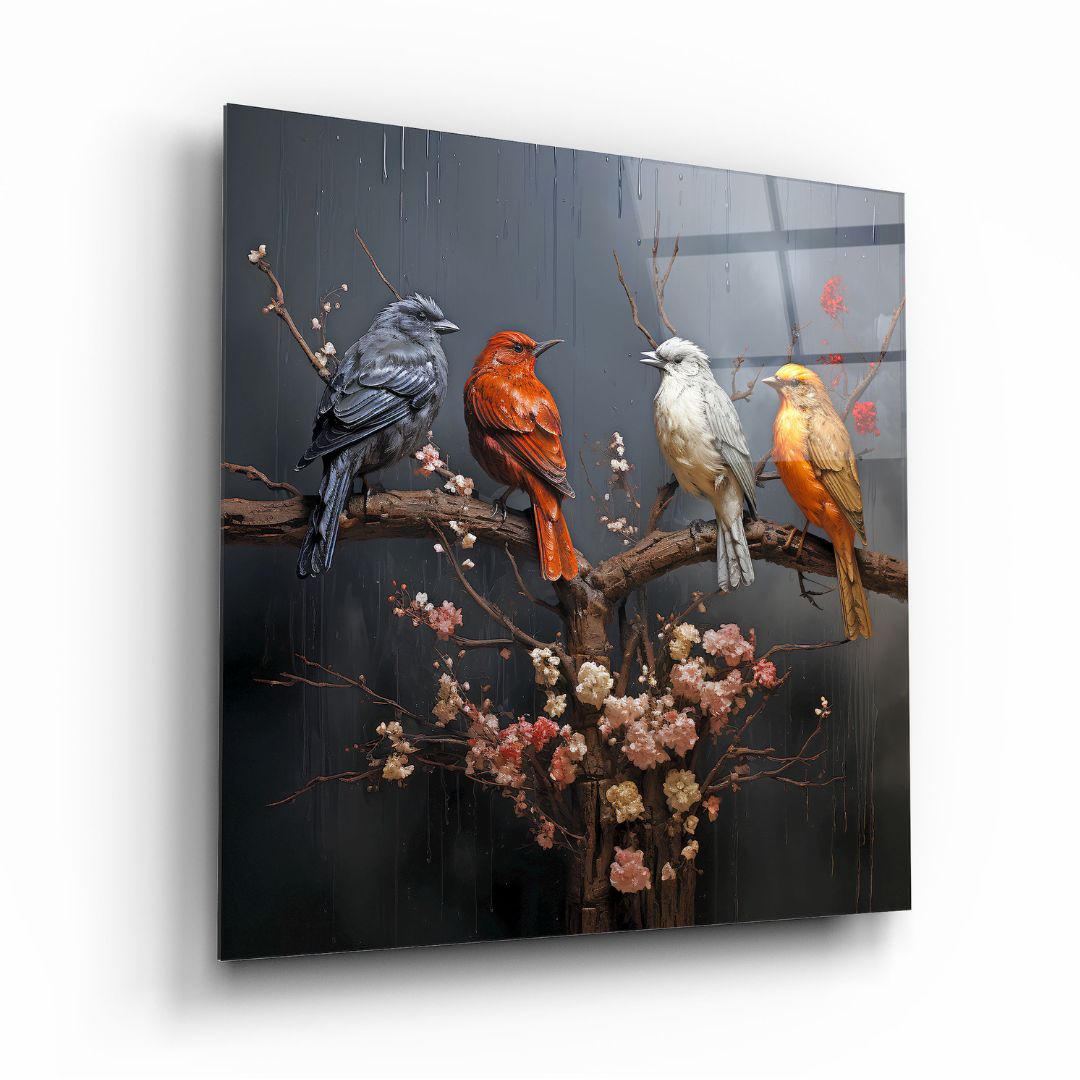 Symphony of Birds Glass Art