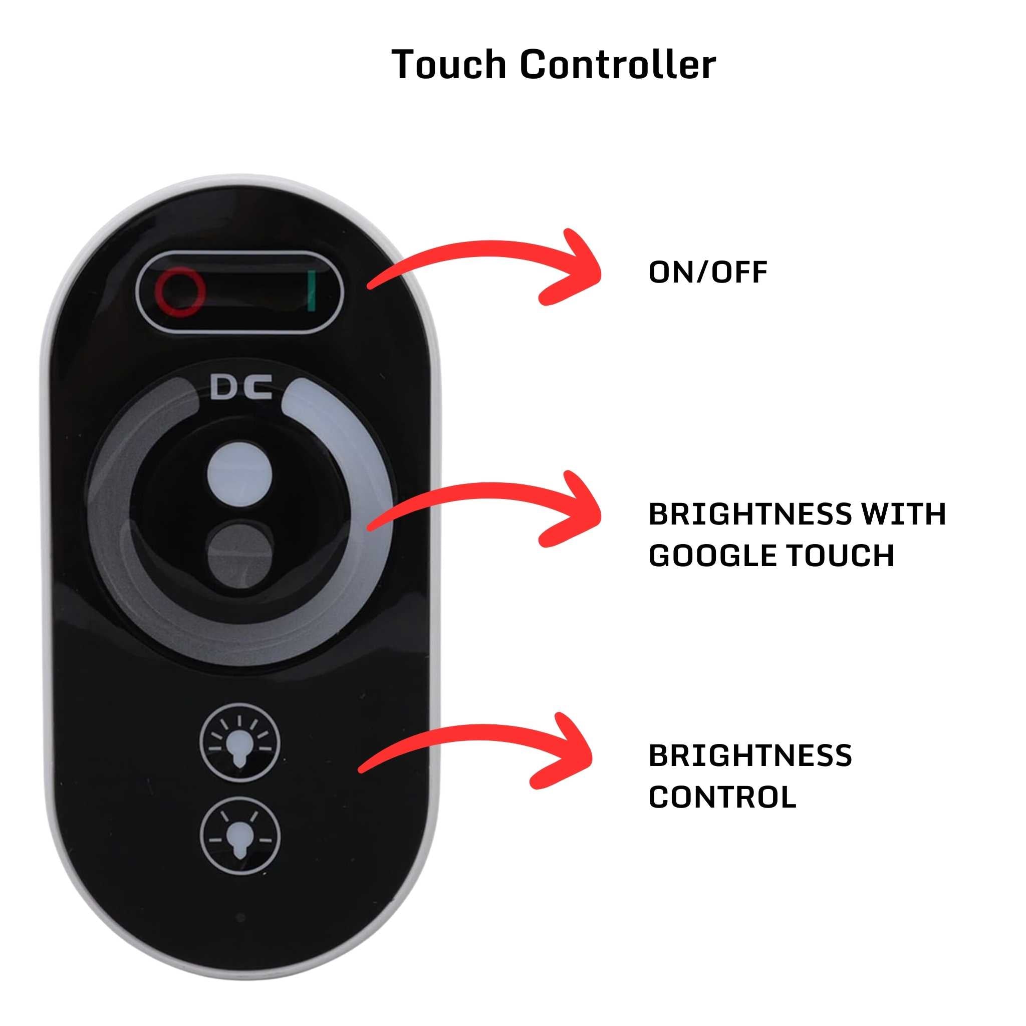 Touch controller of neon table
