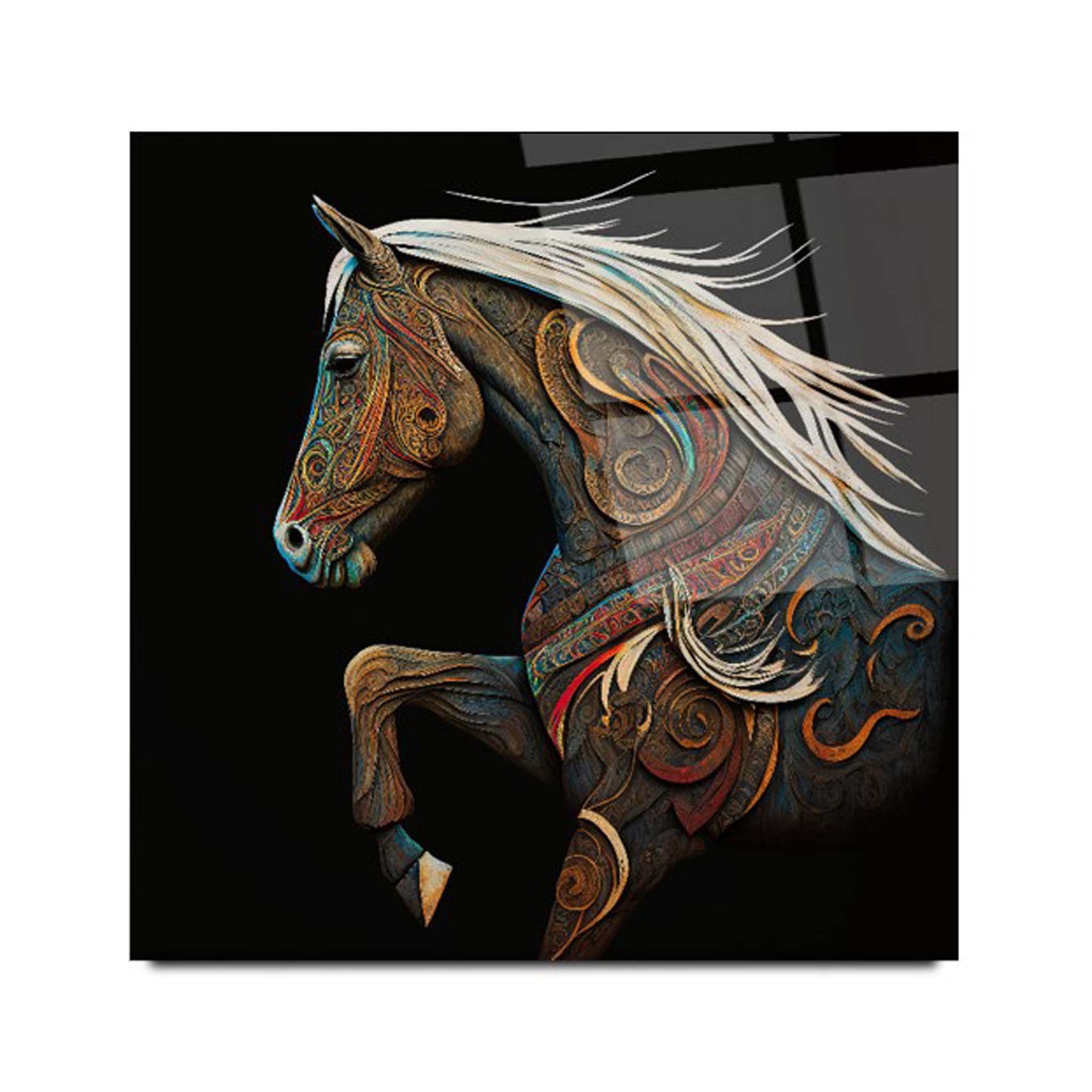 Horse Glass Wall Art 3