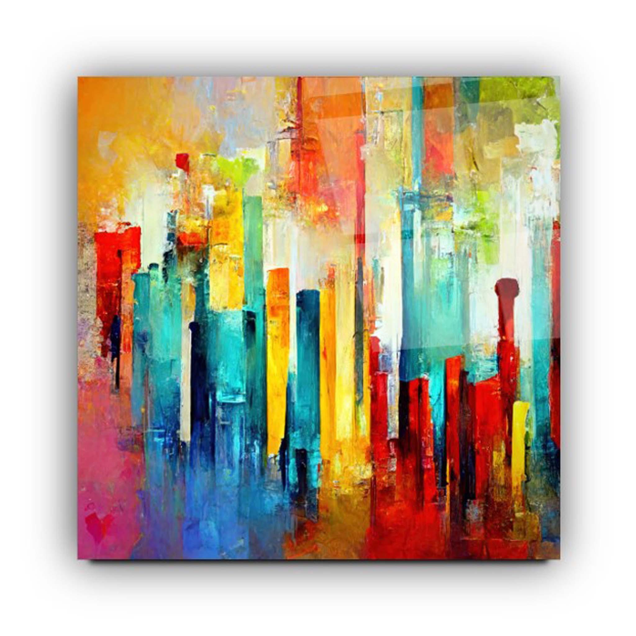 Abstract Colored Glass Wall Art 2 - Artchi
