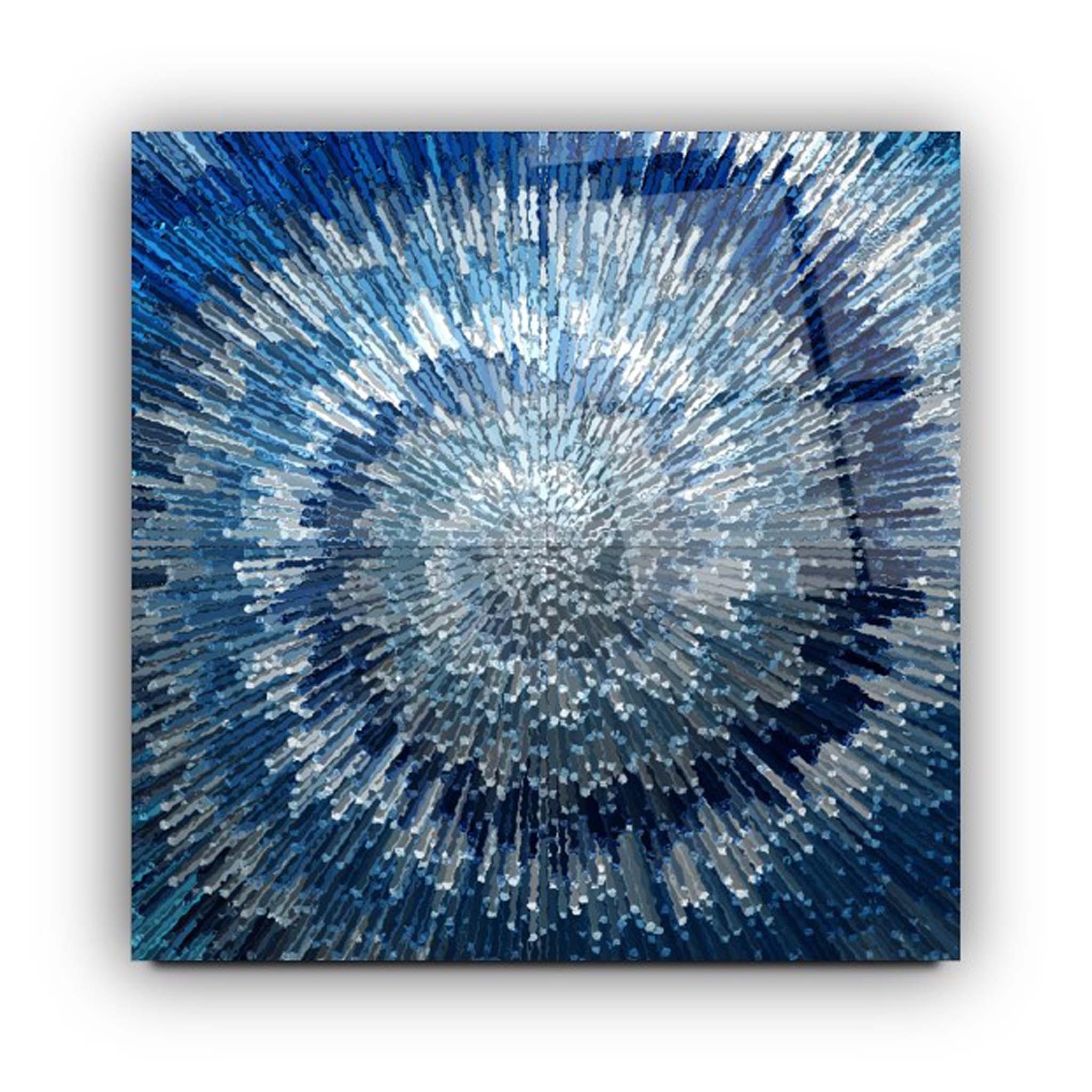 Abstract Blue Glass Wall Art 2
