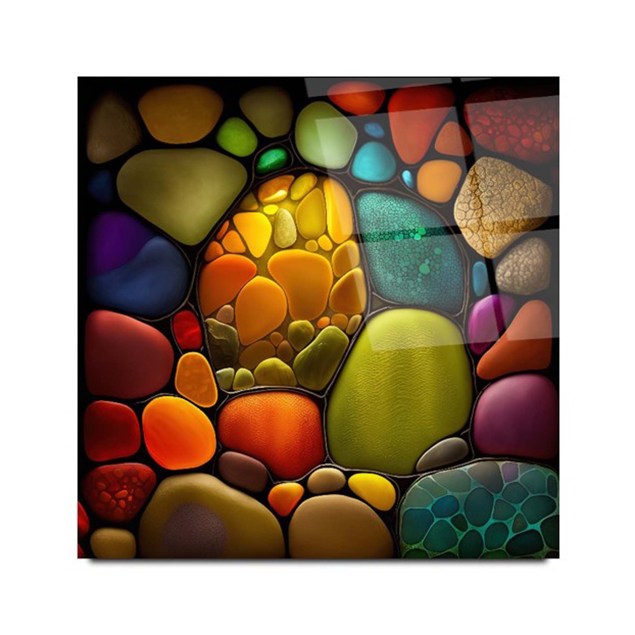 Colored Stained Glass Wall Art Table