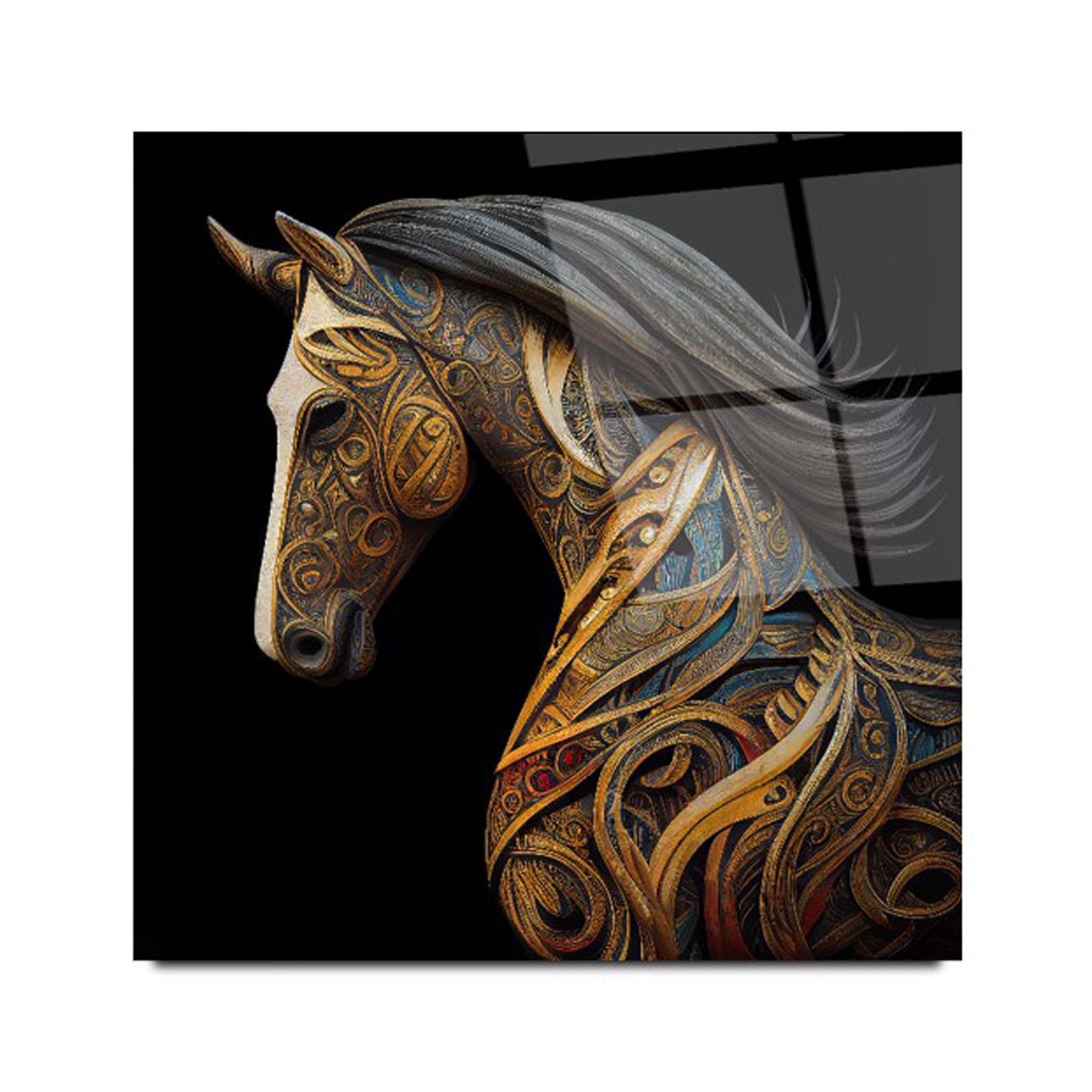 Colorful Horse Glass Wall Art