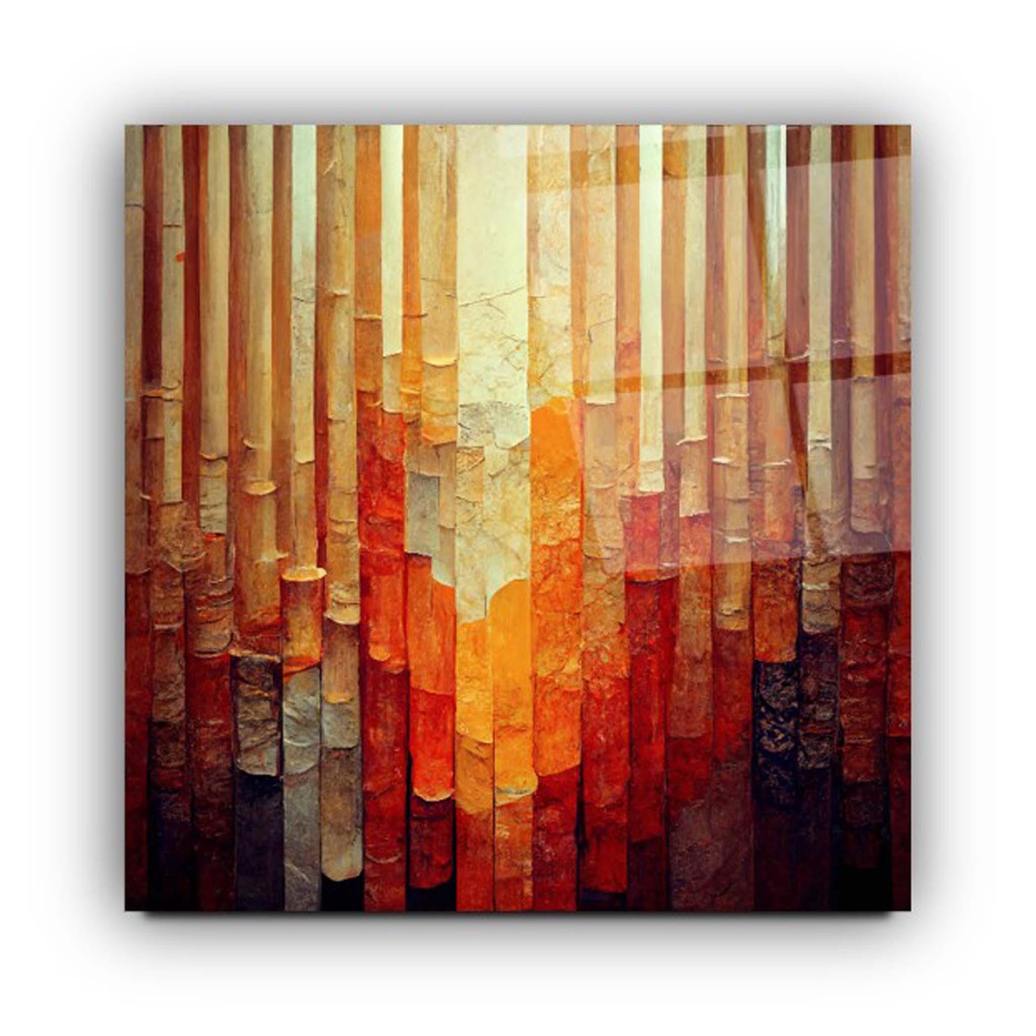 Abstract Orange Glass Wall Art