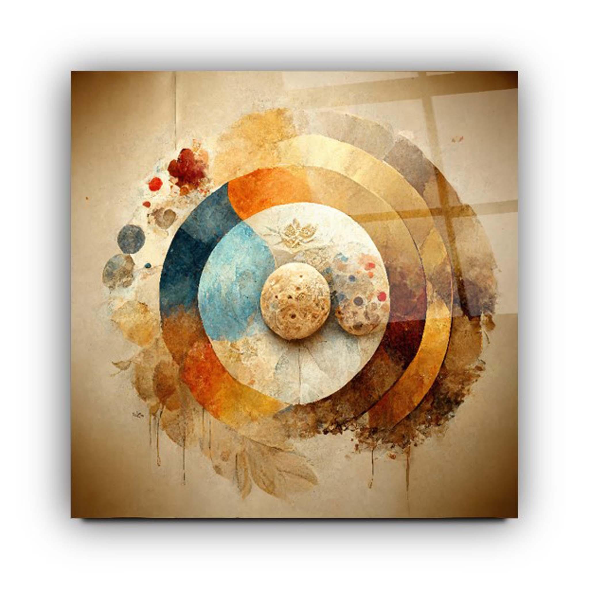 Abstract Round Glass Wall Art