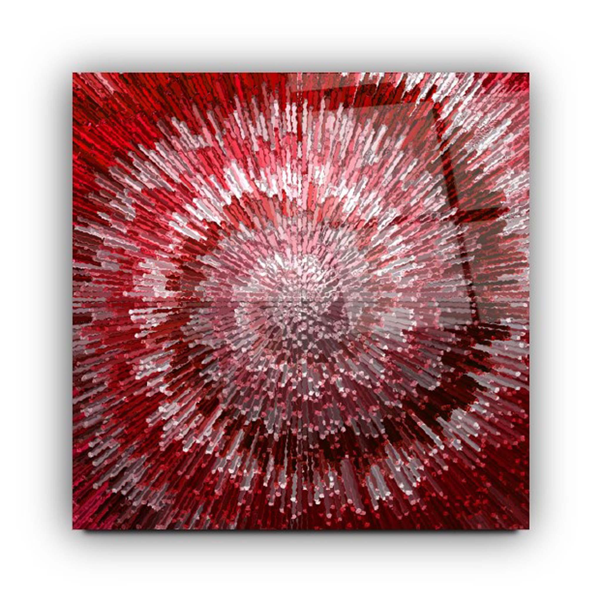 Abstract Red Glass Wall Art