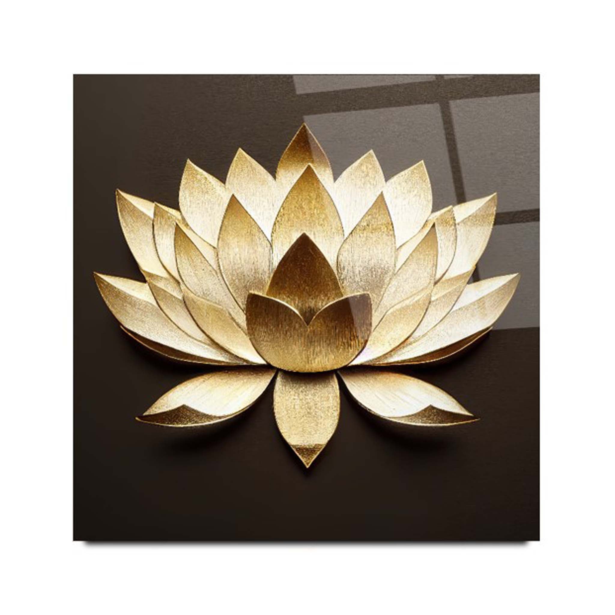 Lotus Flower Glass Wall Art