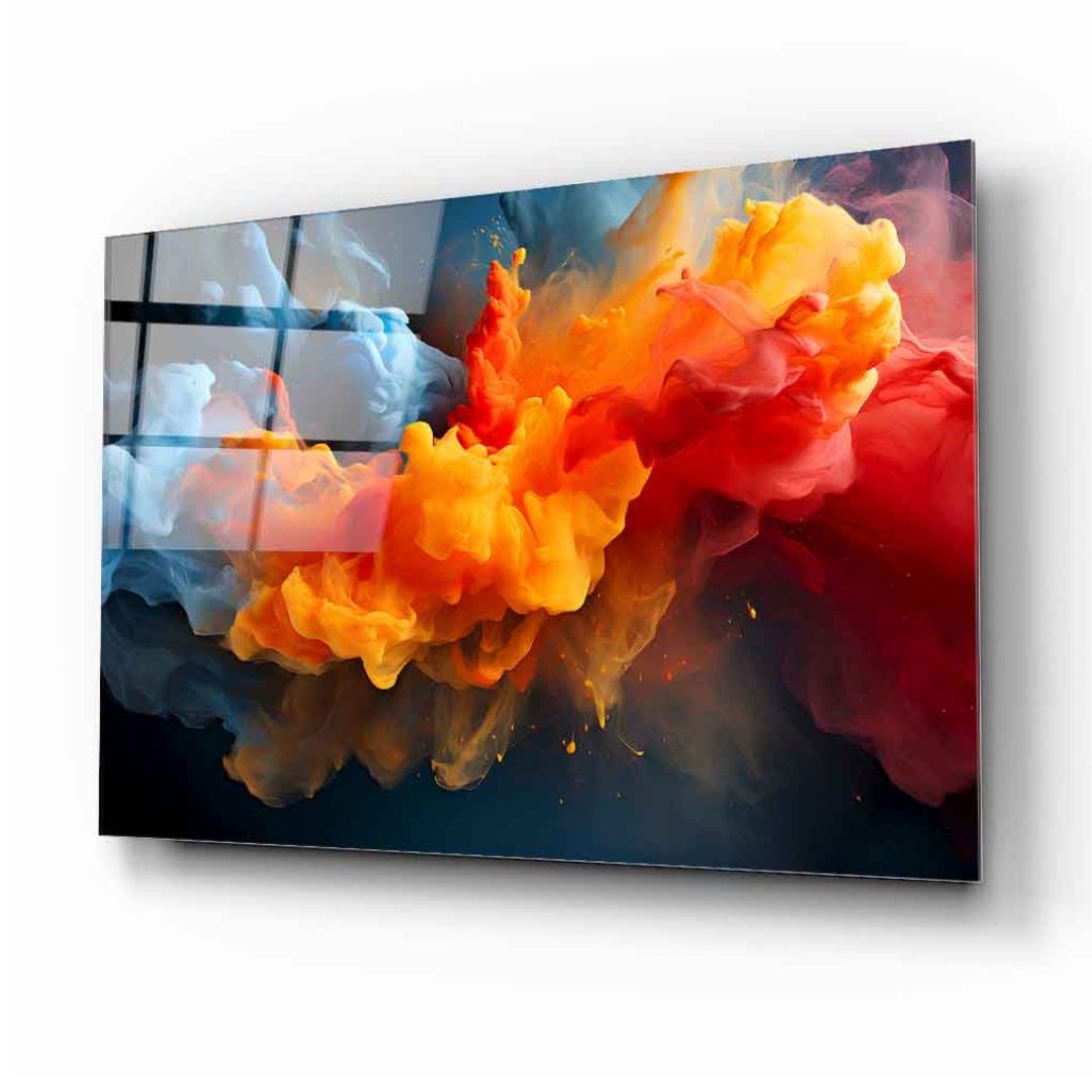 Explosive Energy Glass Wall Art