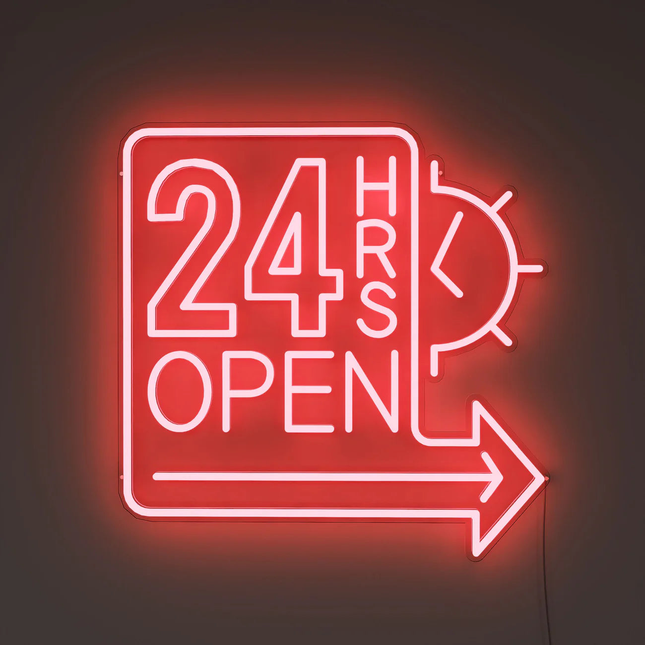 24 Hours Open Neon Sign