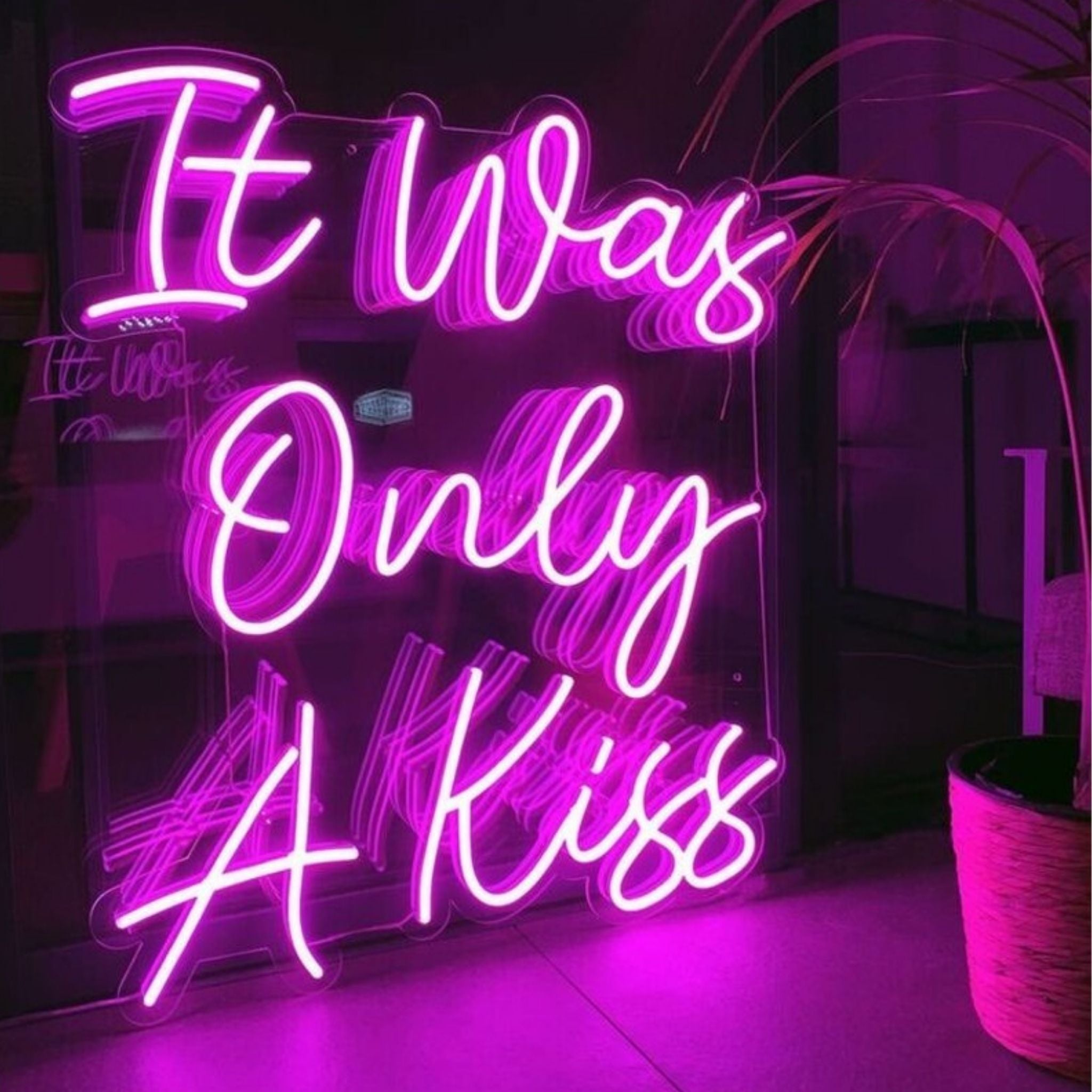 Whispered Memory: It Was Only a Kiss Neon Sign