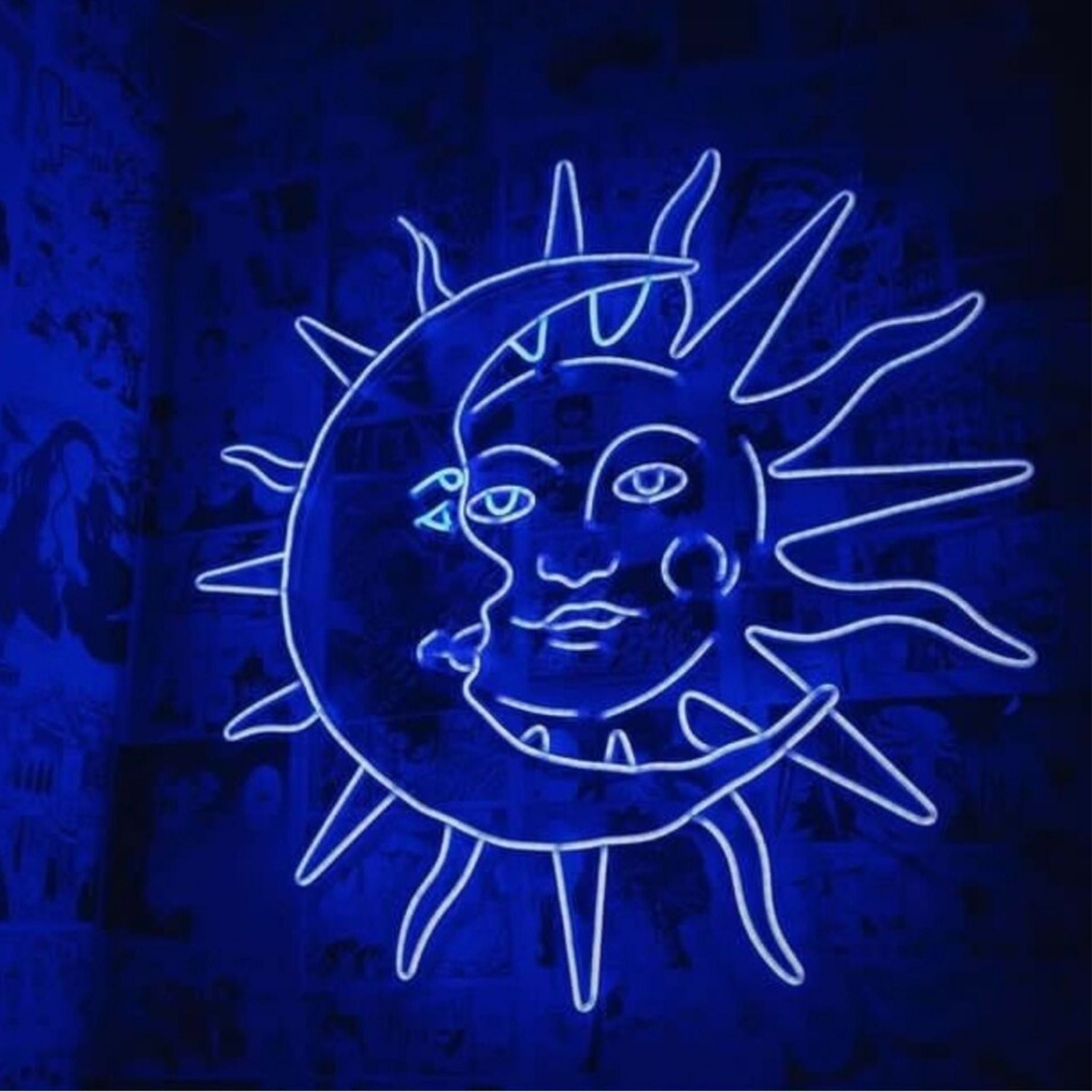 Celestial Harmony: Moon and Sun Neon Sign