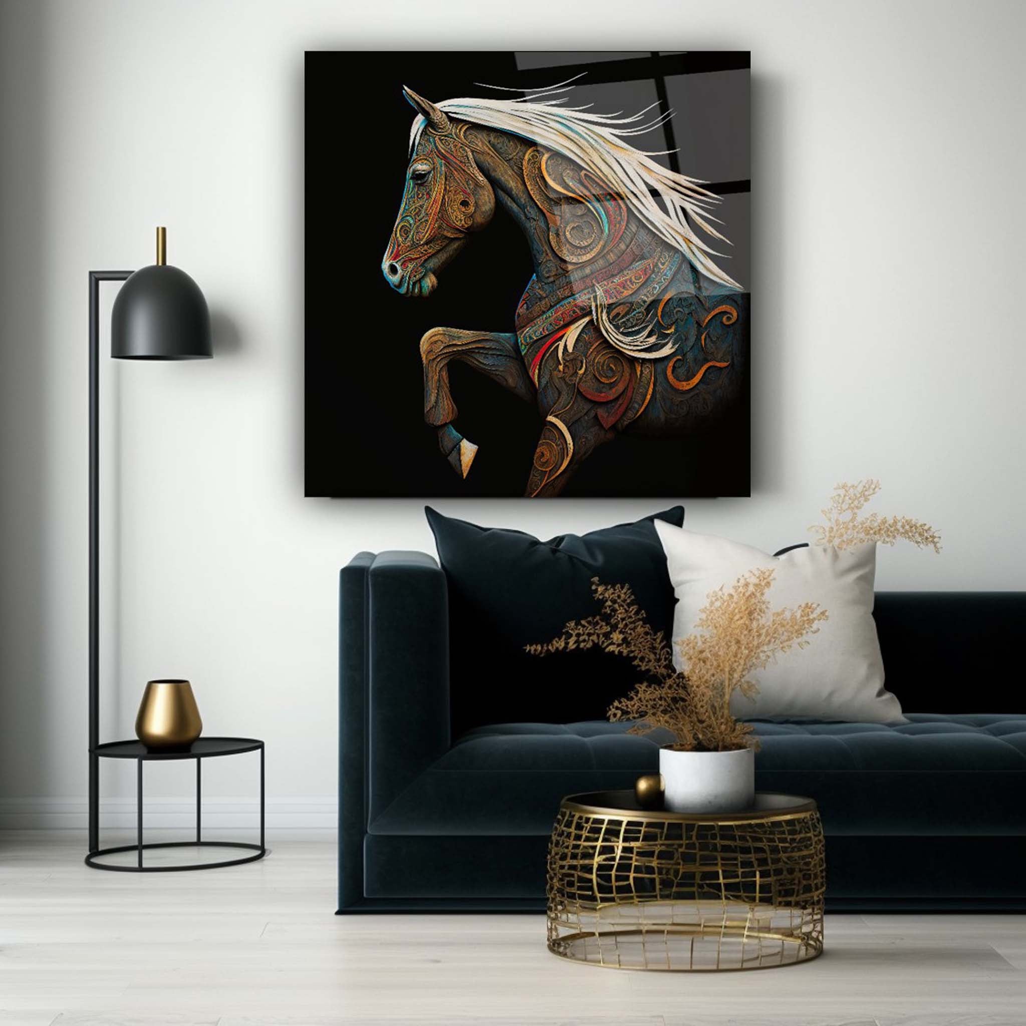 Horse Glass Wall Art 3