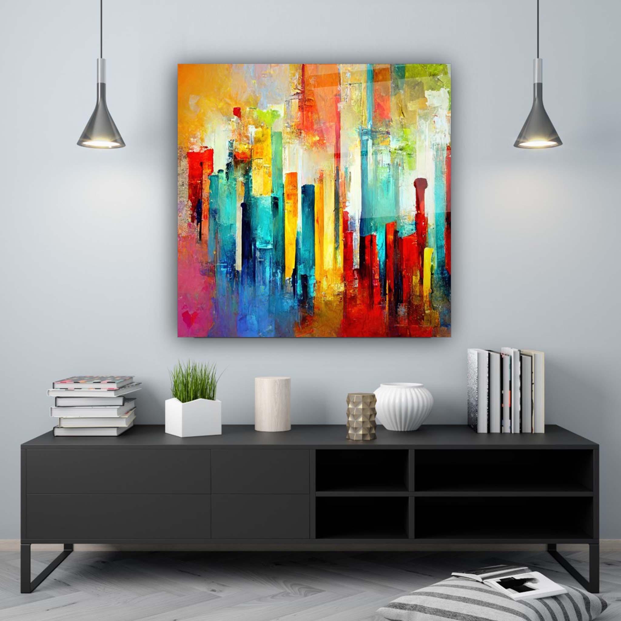 Abstract Colored Glass Wall Art 2 - Artchi