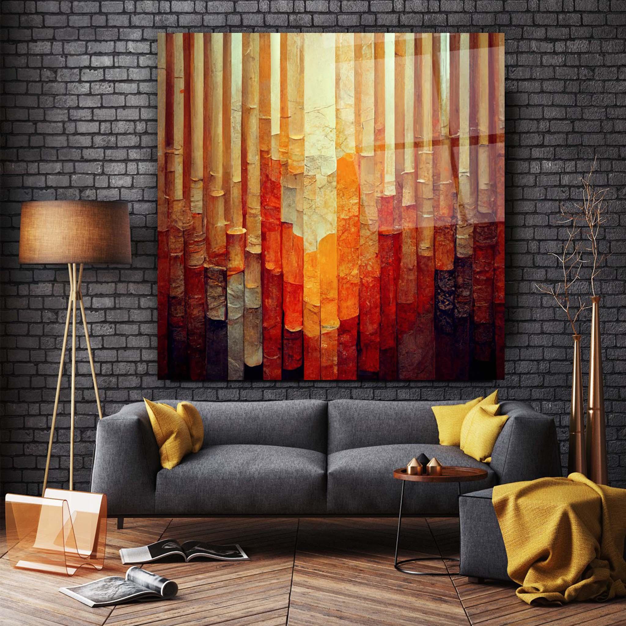 Abstract Orange Glass Wall Art - Artchi