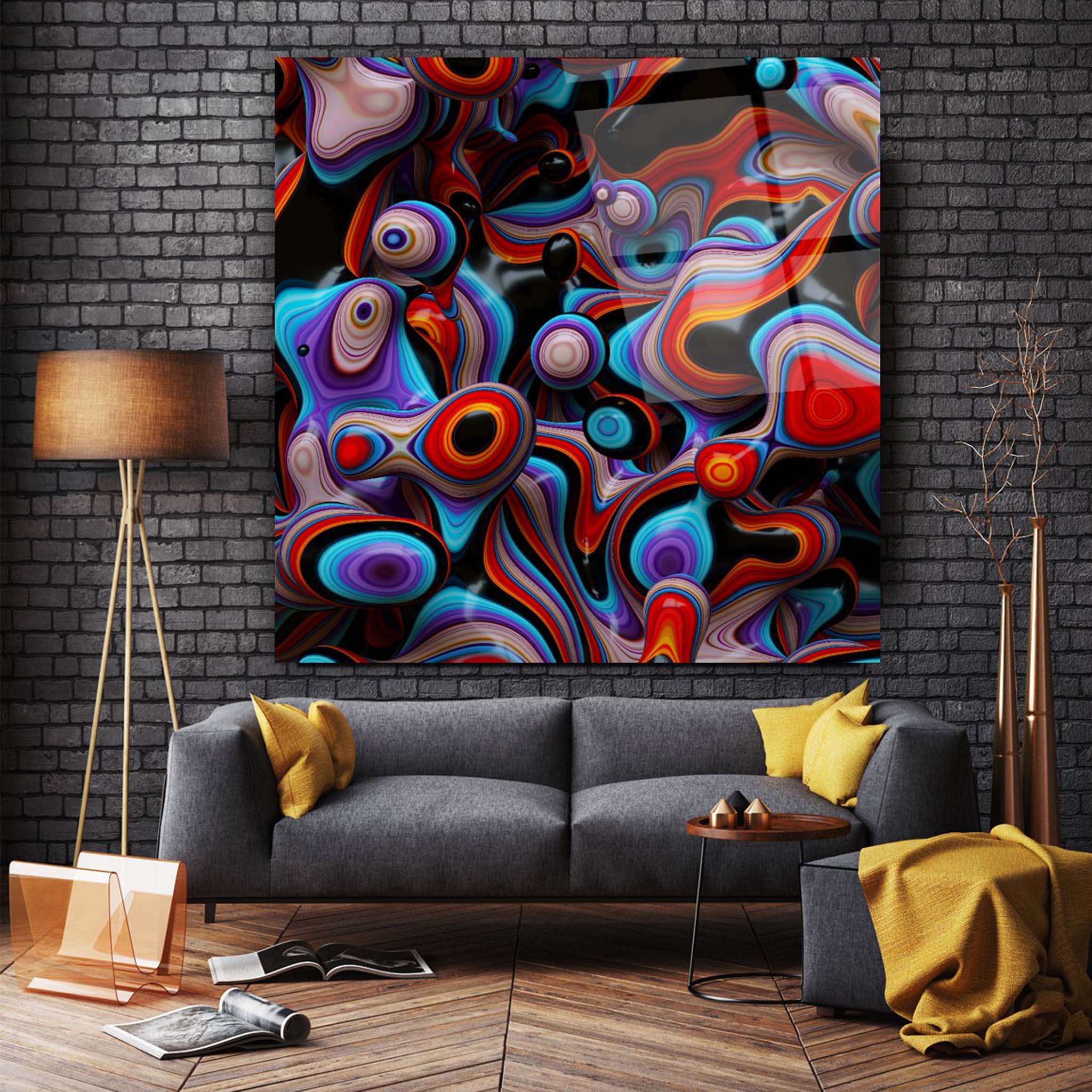 Colorful Abstract Glass Wall Art
