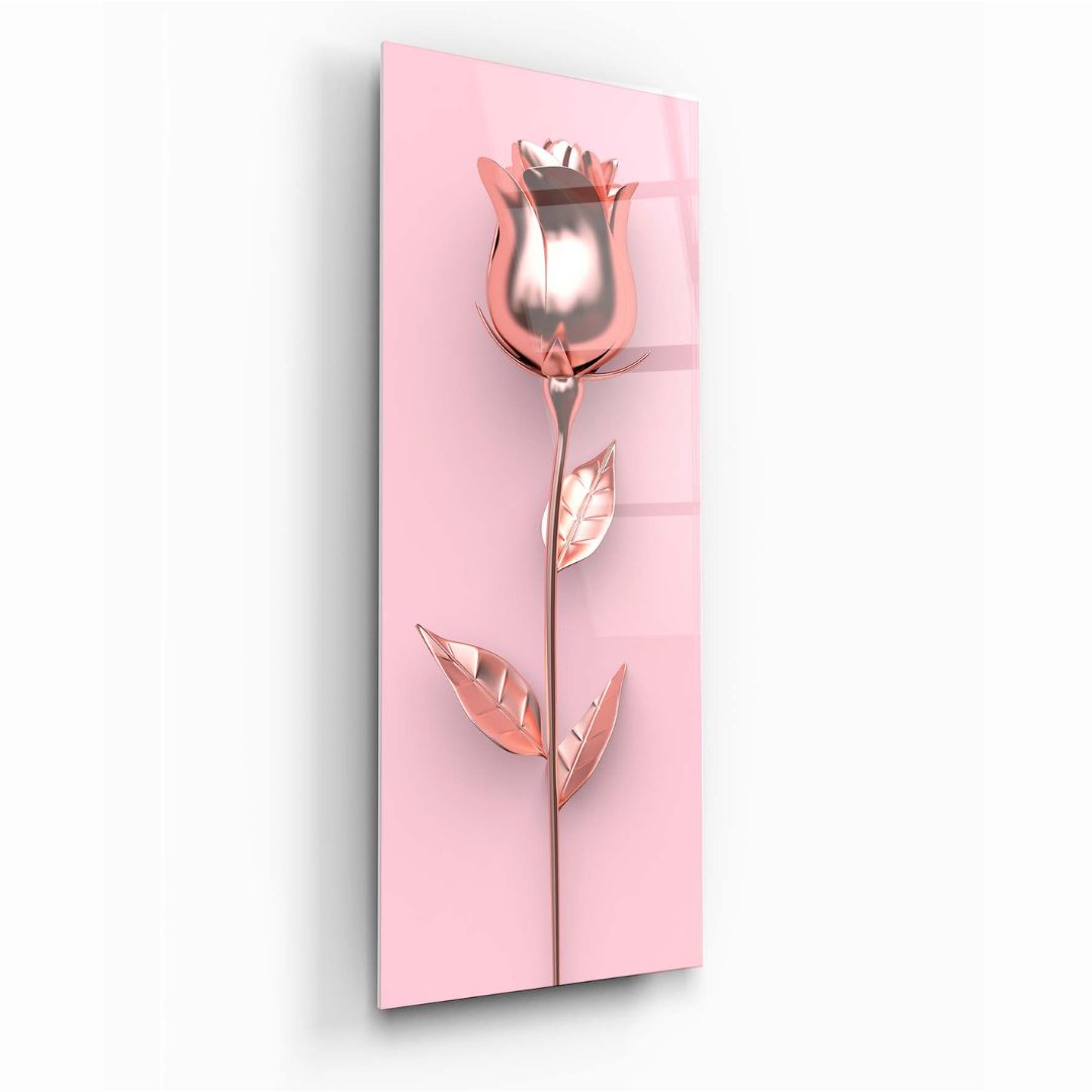 Blush Bloom Glass Wall Art