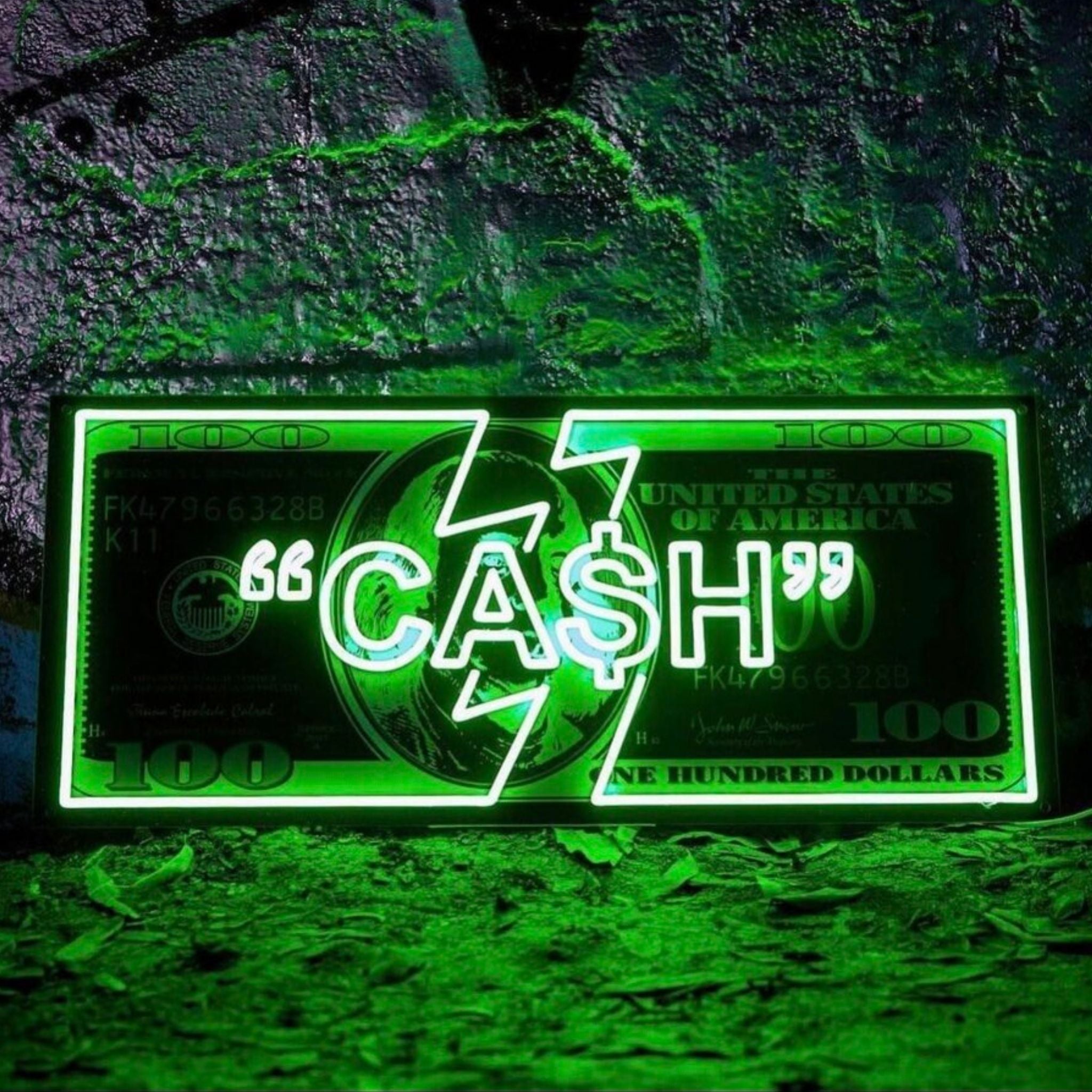 Cash Splash: $100 Neon Sign