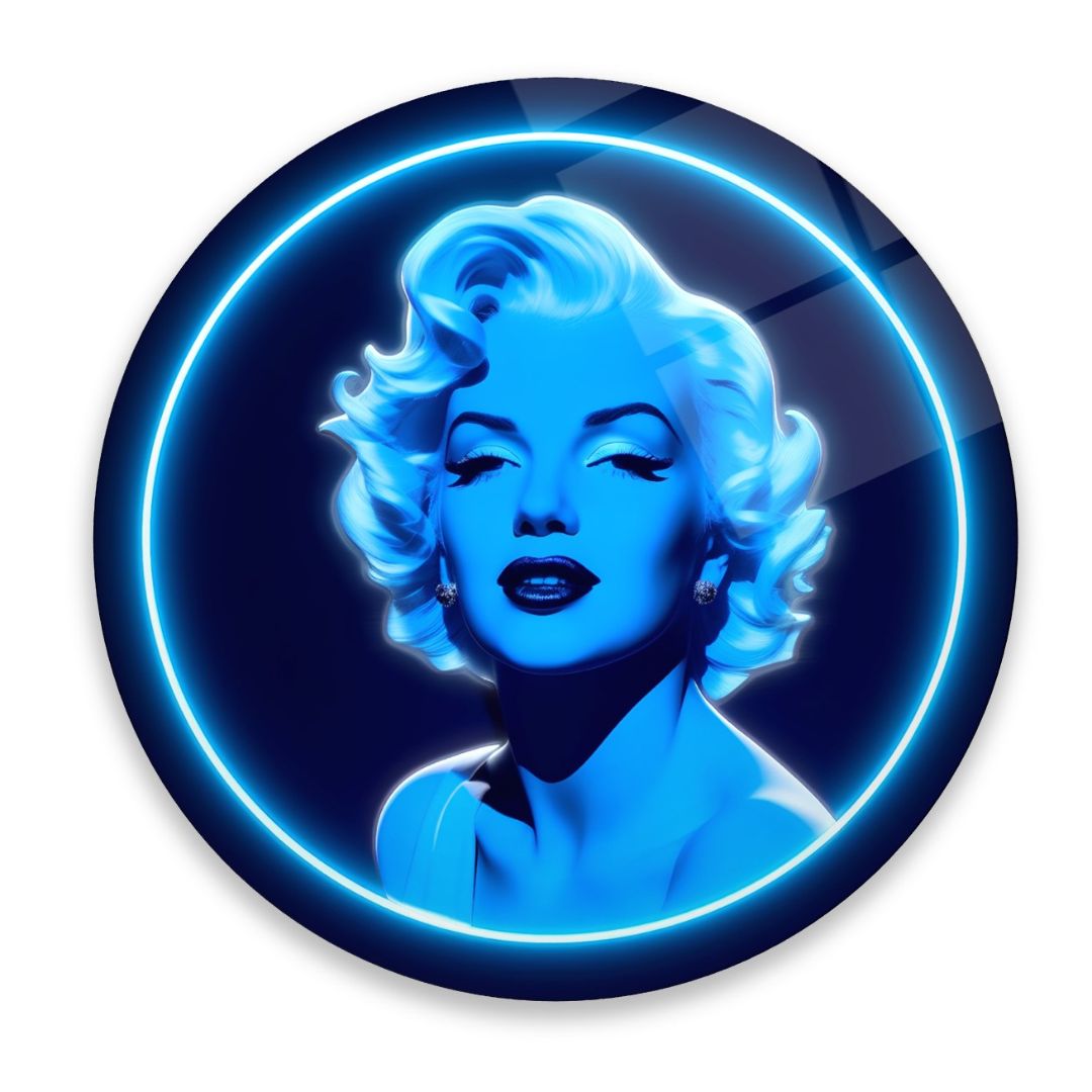 Glamour: Marilyn in Blue Glass Wall Art