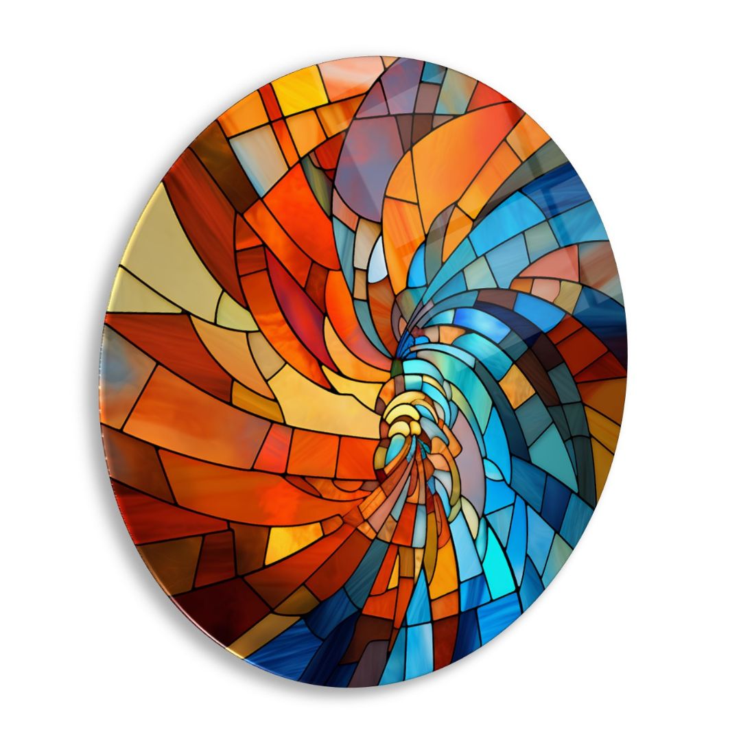 Vortex of Colors Glass Wall Art