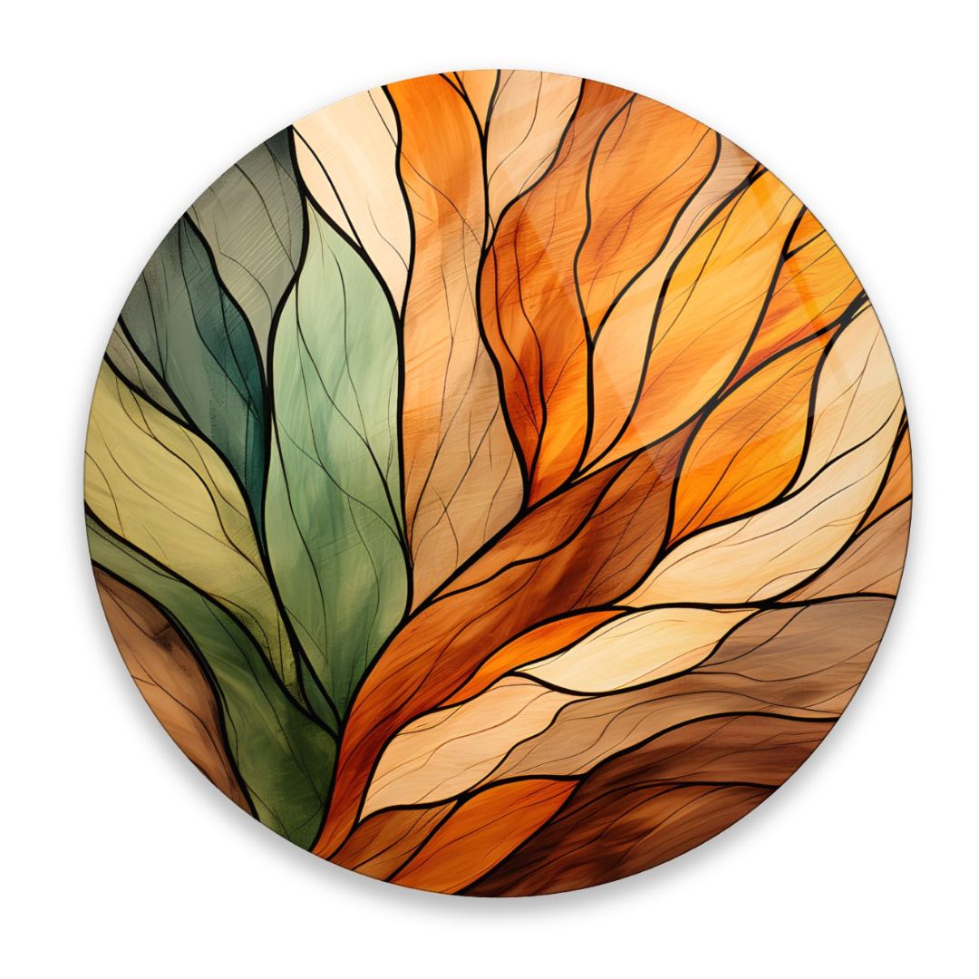 Autumn Leaf Harmony Glass Wall Art