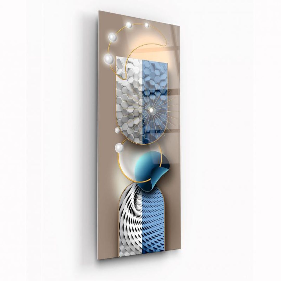 Geometric Symphony Glass Wall Art