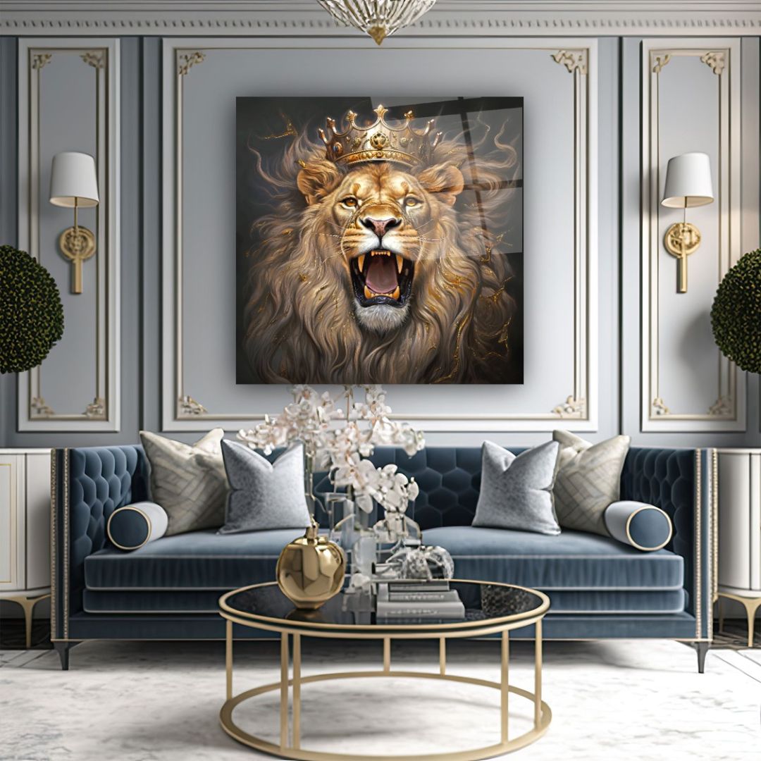 Majestic Roar Glass Wall Art