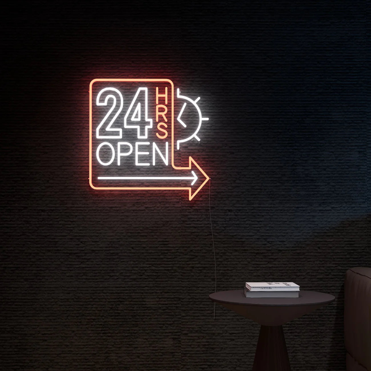 24 Hours Open Neon Sign