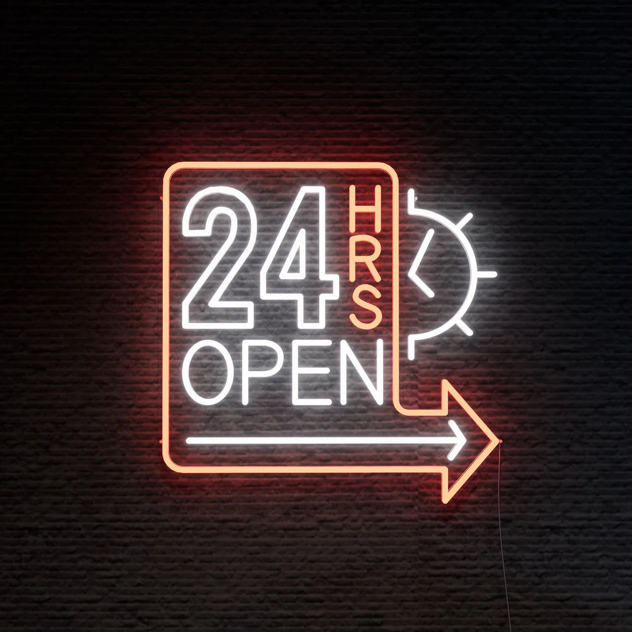 24 Hours Open Neon Sign