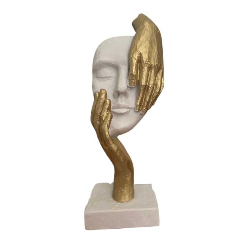 Golden Hand Mask Sculpture