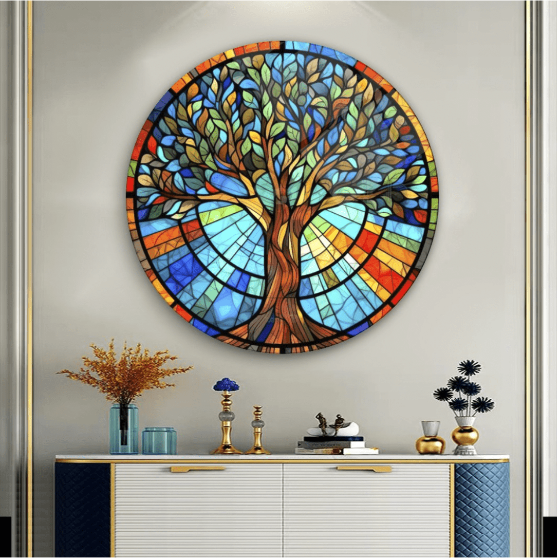 glass painting tree