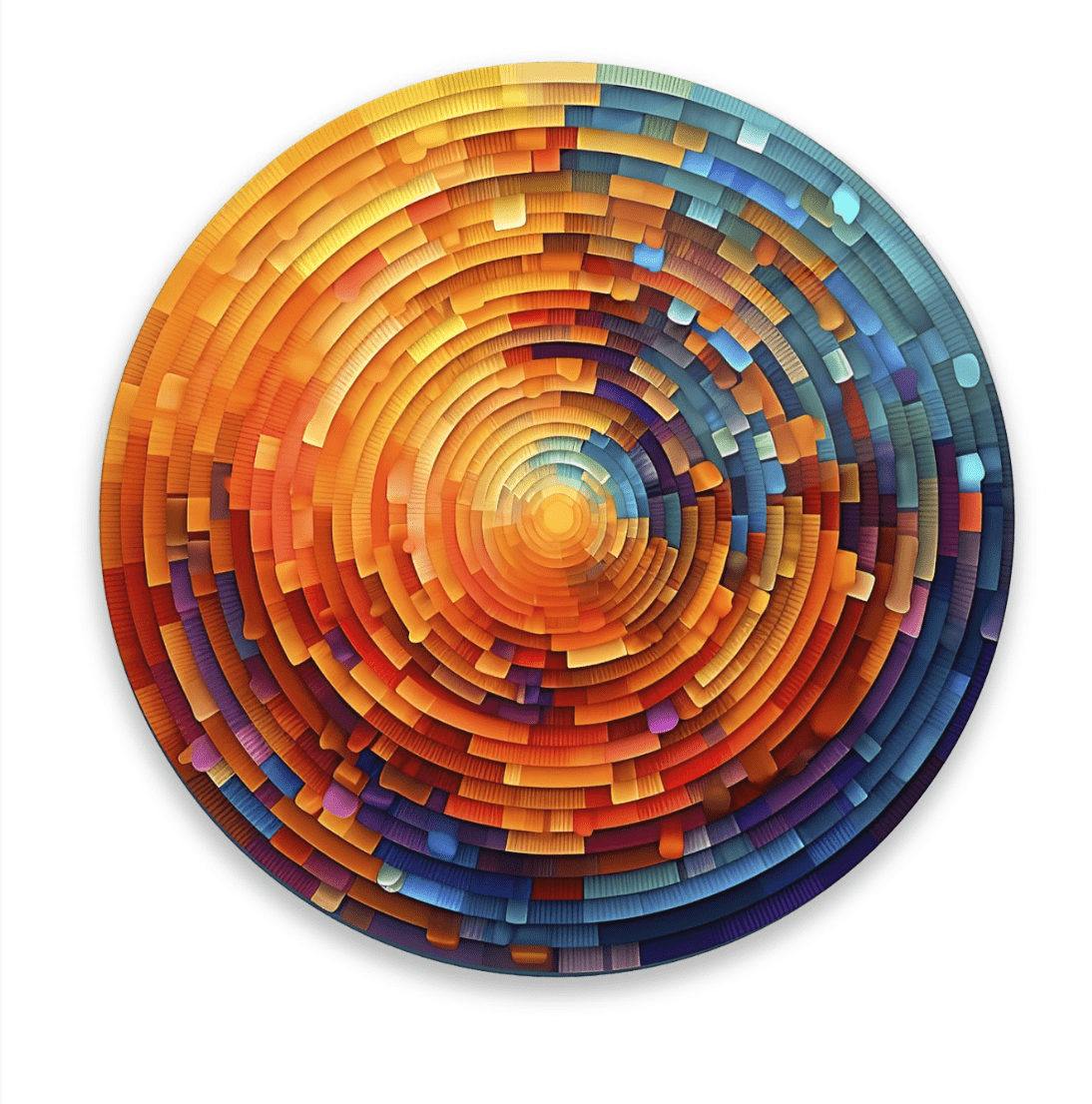 Colourful Infinity Rounded Glass Wall Art
