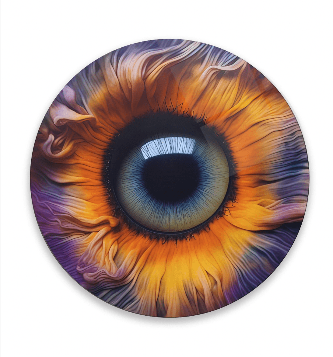 Colourful Deep Eye Rounded Glass Wall Art