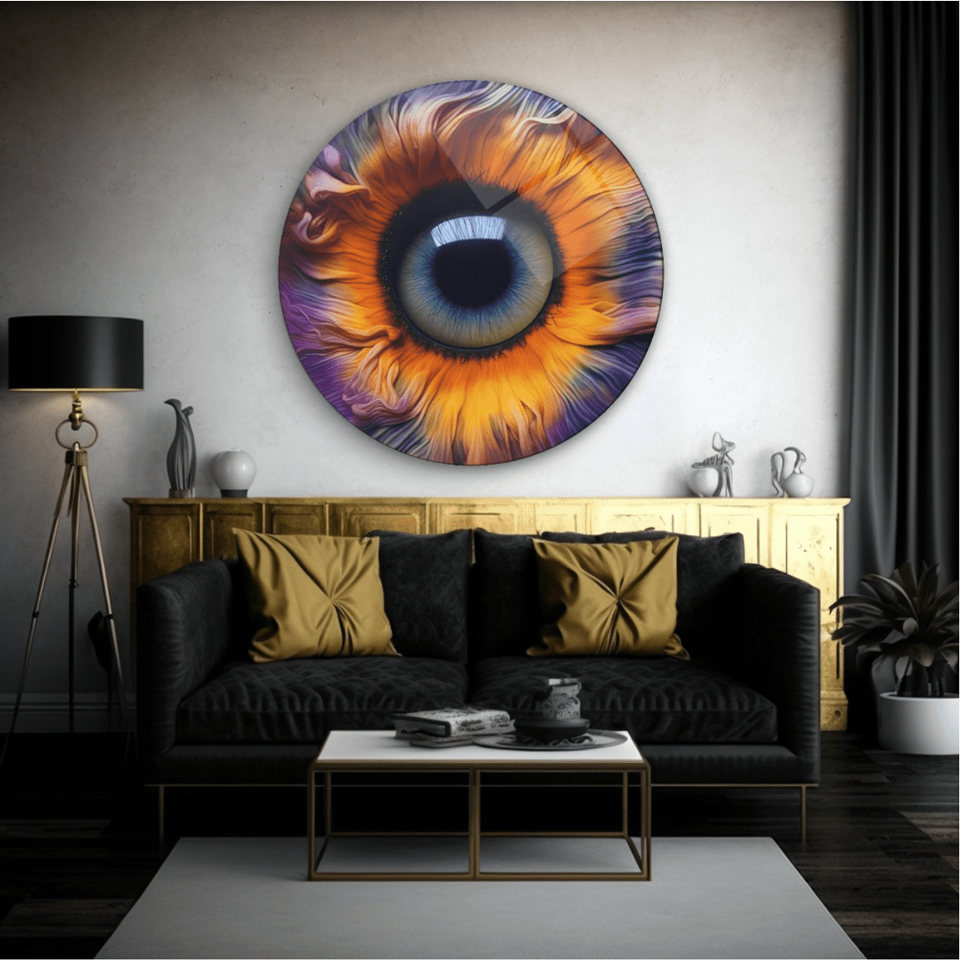 Colourful Deep Eye Rounded Glass Wall Art