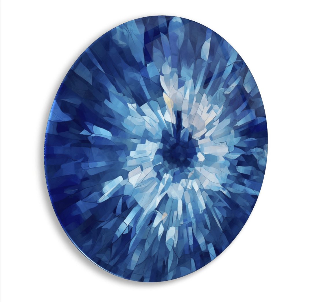Ice Crystals Rounded Glass Wall Art