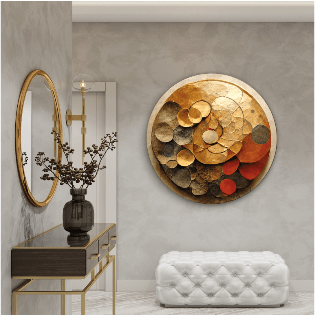 Colourful Wall Decor Rounded Glass Wall Art