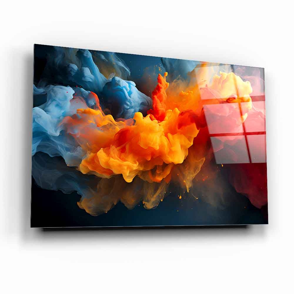 Explosive Energy Glass Wall Art