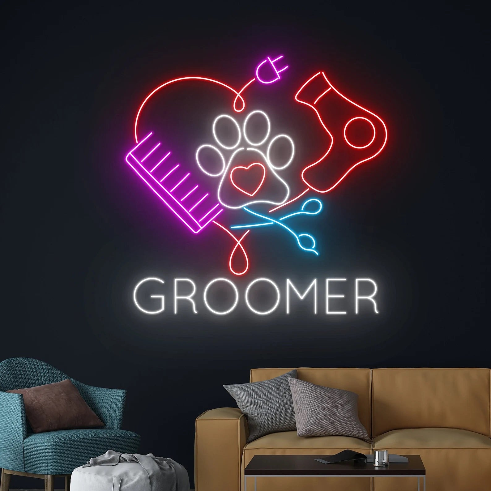 Pet Groomer Neon Sign