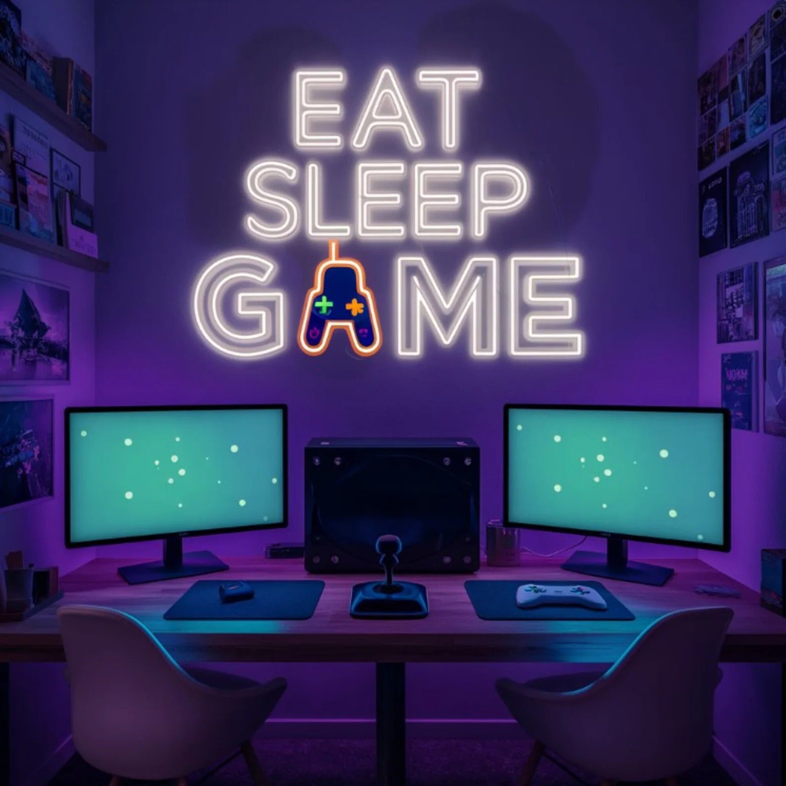 Eat Sleep Game Neon Sign