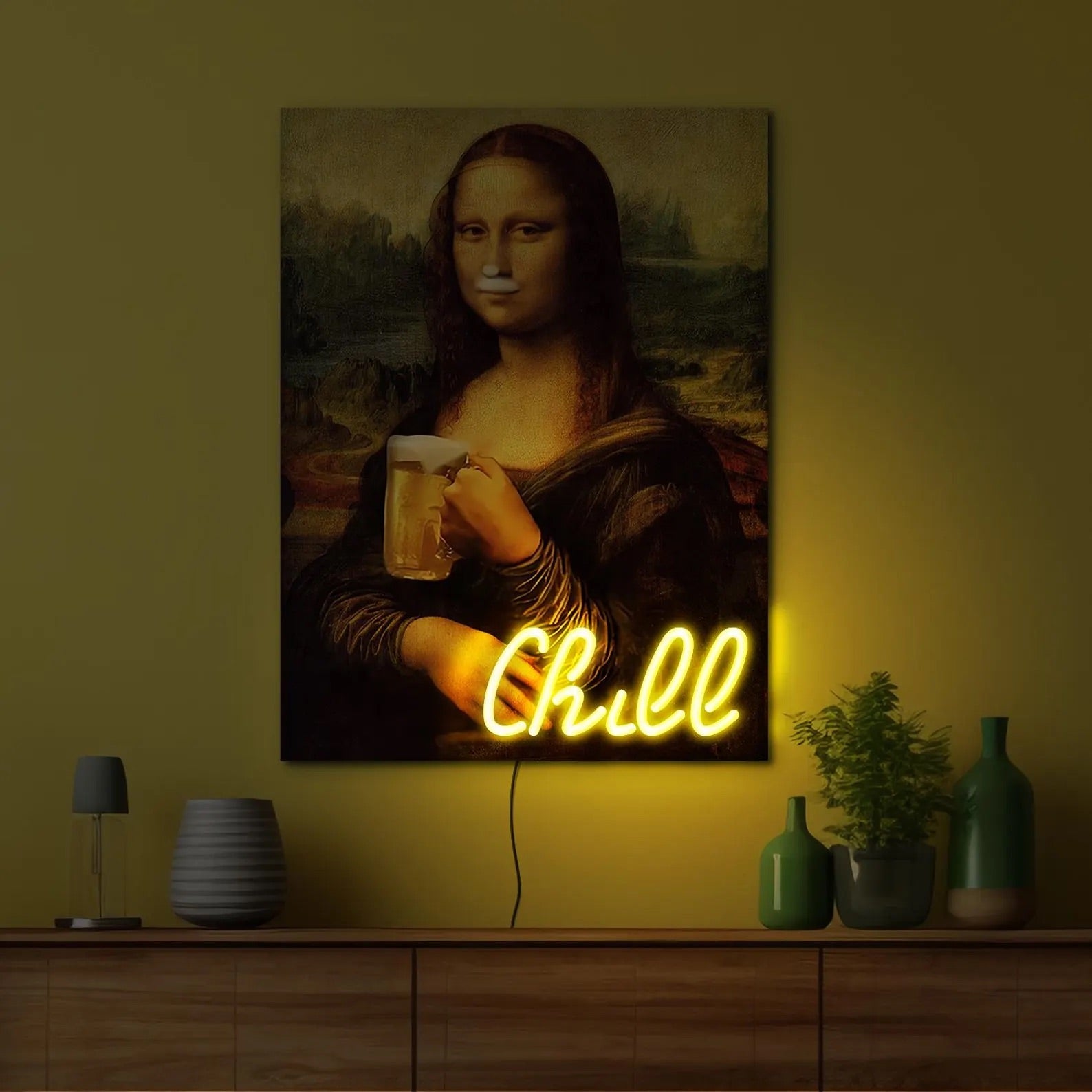 Mona Lisa Chill Neon Art