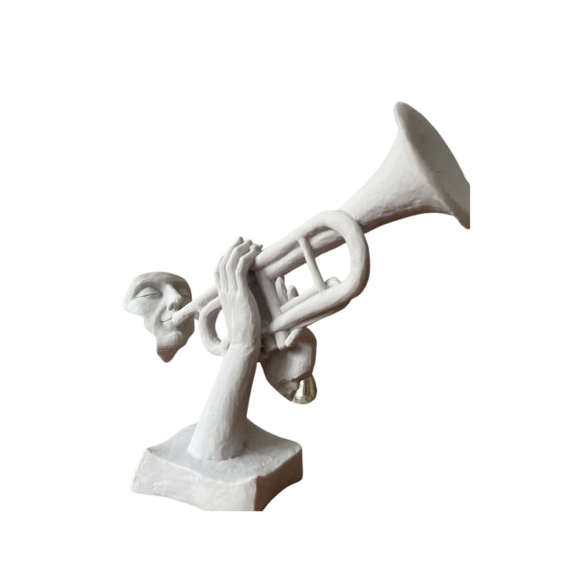 Trumpet On Man Sculpture